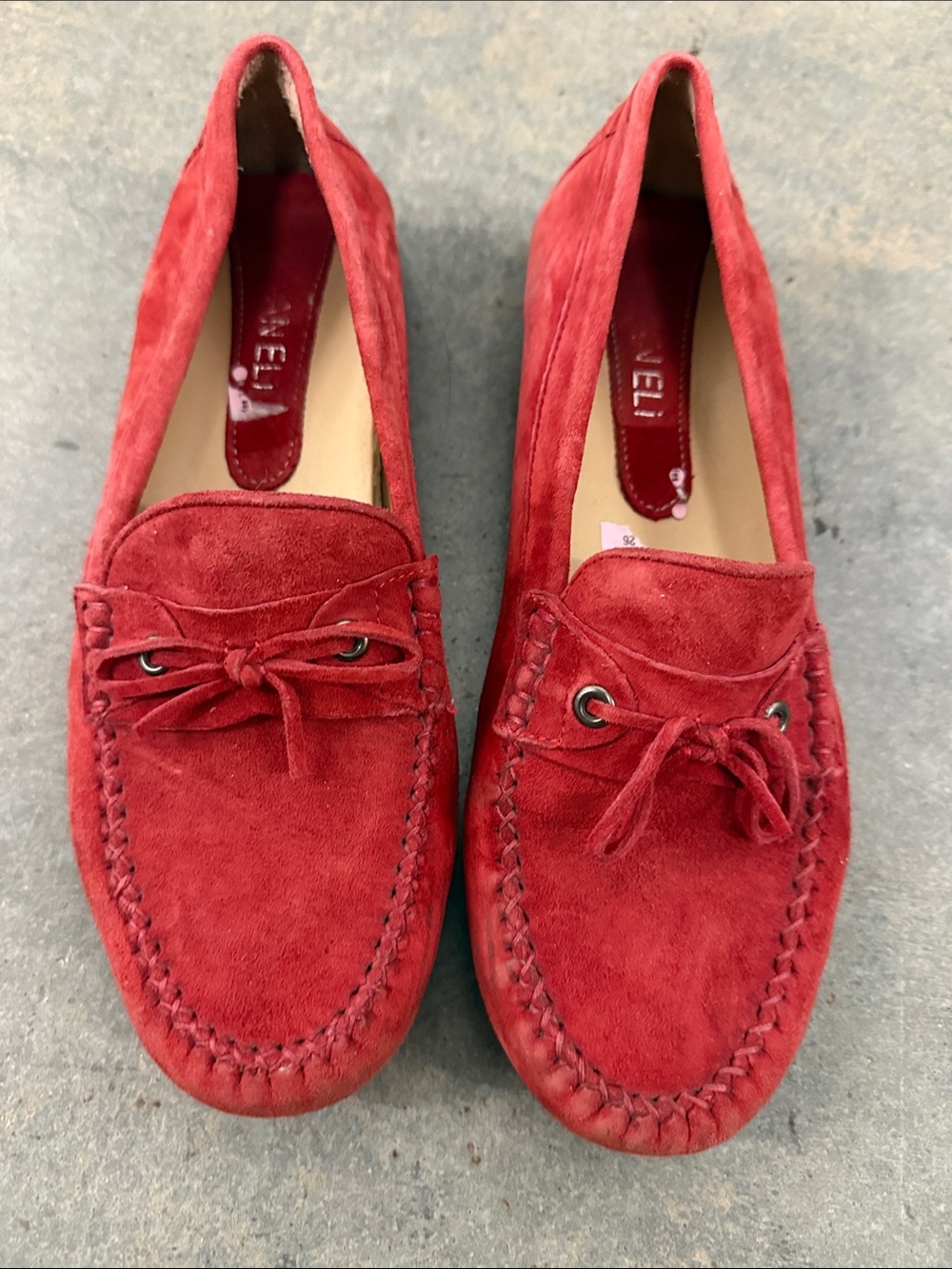 Vaneli Crimson Suede Moccasin Loafers